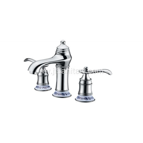 ရိုးရာ faucet ကြေးဝါဘုံရေချိုးခန်း dualing sink taps
